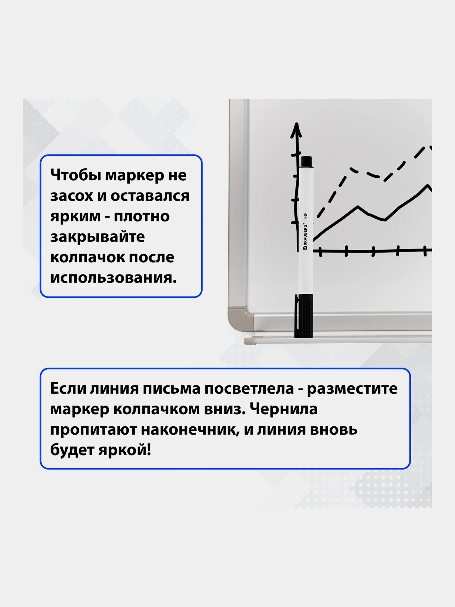 Маркеры для магнитной белой доски стирающиеся Черные, Brauberg Line, Комплект 12 шт, 3мм