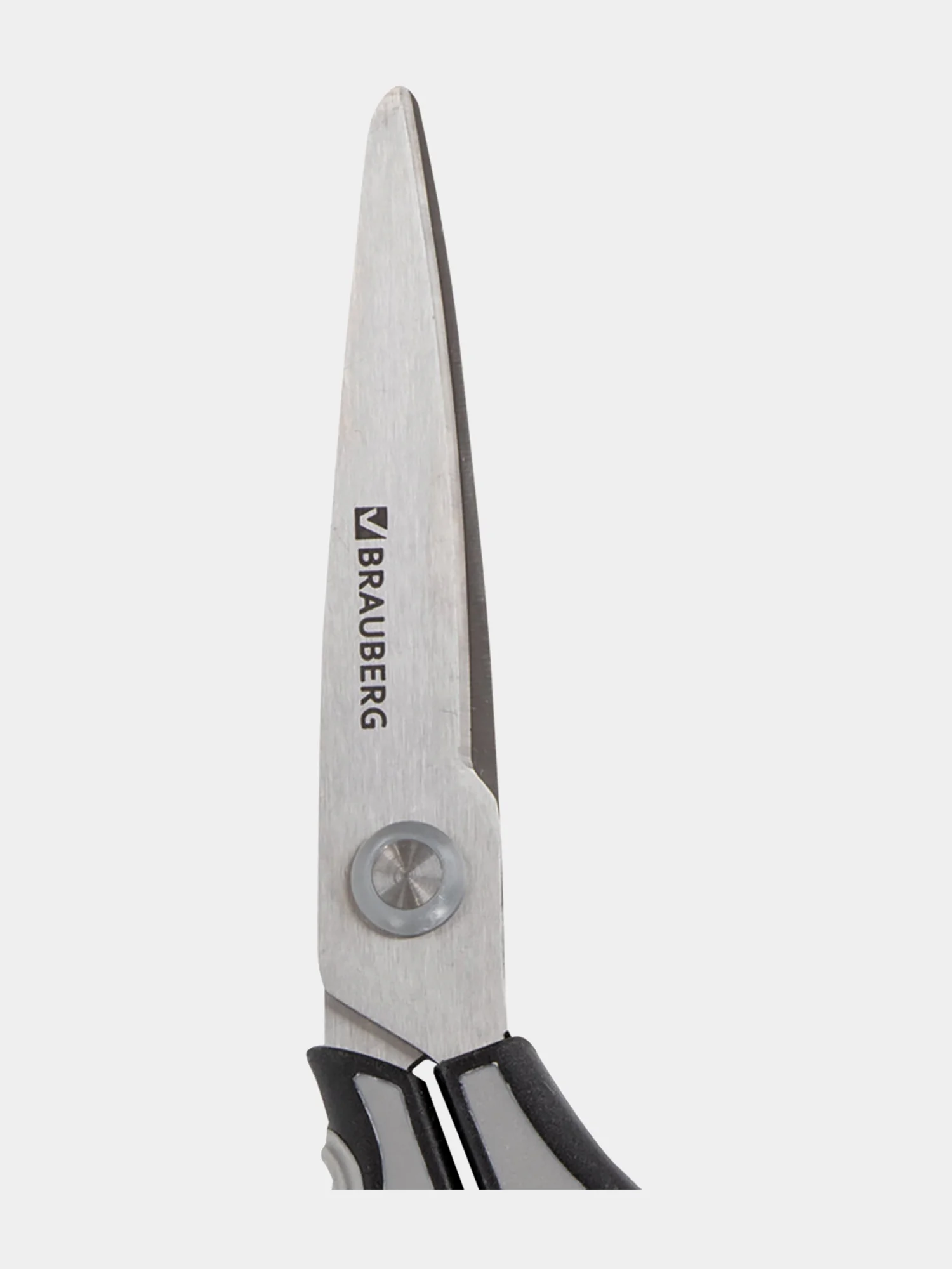 Ножницы канцелярские Brauberg Super, 175 мм, серо-черные, 2-х сторонняя заточка, 237295