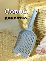Серый совок-лопатка для кошачьего лотка-туалета