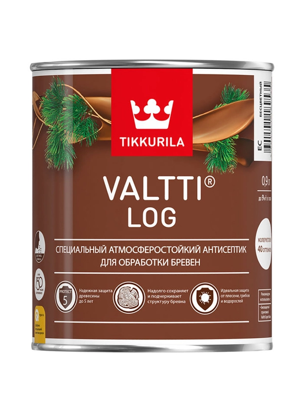 Декоративный антисептик для дерева Valtti Log (Валтти Лог) TIKKURILA 0,9л тик