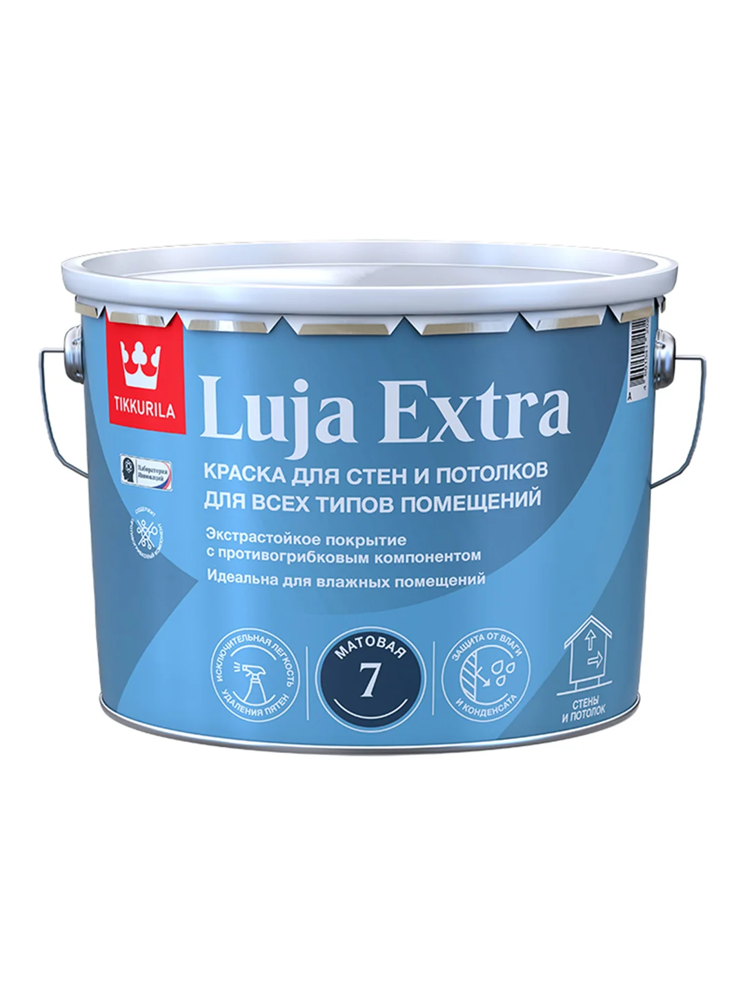 Краска для стен и потолков, Tikkurila Luja Extra, матовая, база А, белая, 2,7 л