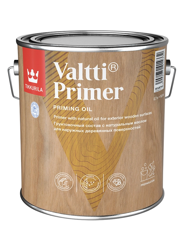 Грунт-антисептик Valtti Primer (Валтти Праймер) TIKKURILA, 2,7 л, бесцветный