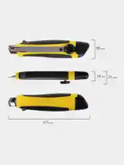 Нож канцелярский 18 мм Brauberg Universal, роликовый фиксатор, резиновые вставки, блистер