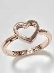 Розовый кольцо с сердечком, гравировка Best Friends, парные кольца, подарок для подруги на НГ