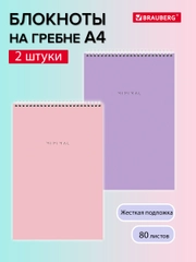 Блокнот в клетку А4 большой Brauberg, 116453, набор 2 штуки, записная книжка 80 листов