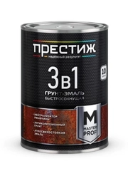 Грунт-эмаль по ржавчине Престиж 3 в 1, полуглянцевая, 0,9 кг, черная