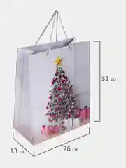 Пакет подарочный новогодний Золотая Сказка, 591954, набор 4 штуки, 26x13x32 см