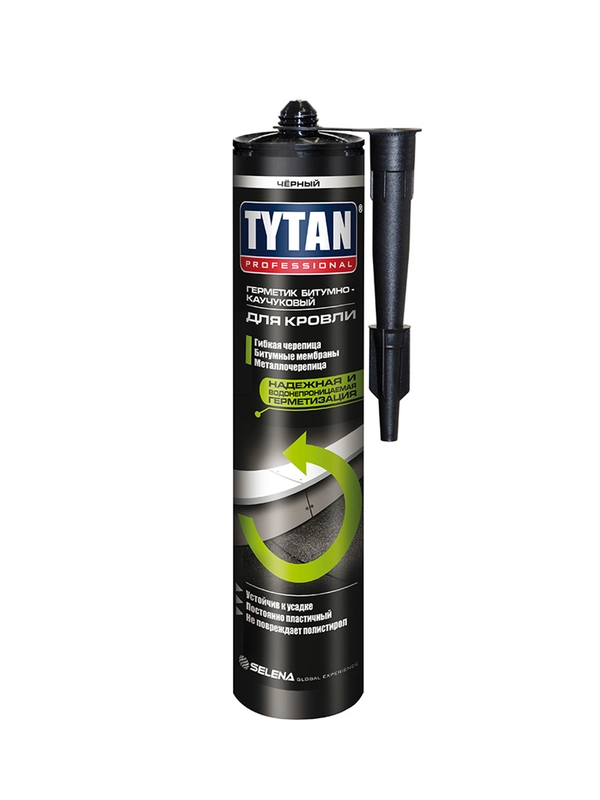 Битумно-каучуковый герметик для кровли Tytan Professional 17584, 310 мл, черный