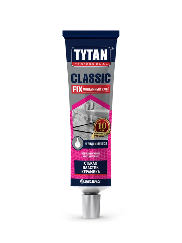 Клей монтажный Tytan Professional Classic Fix, 100 мл, прозрачный, в шоу-боксе