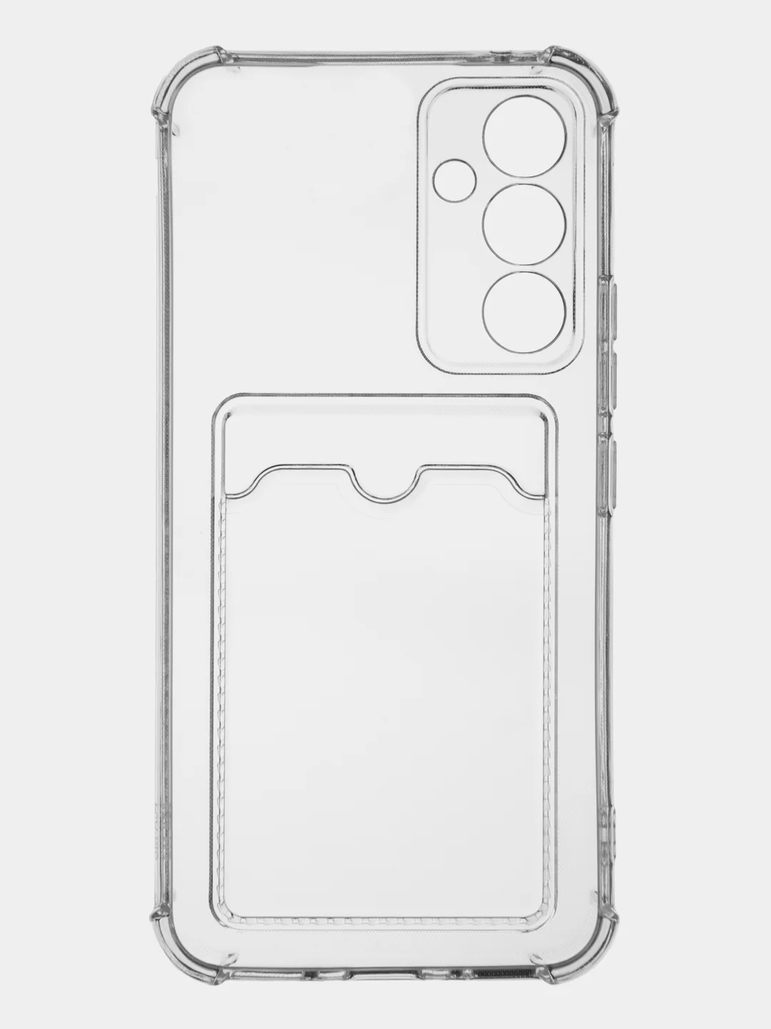 Прозрачный чехол для Samsung Galaxy A54 противоударный силиконовый ROSCO карман для карт защита углов