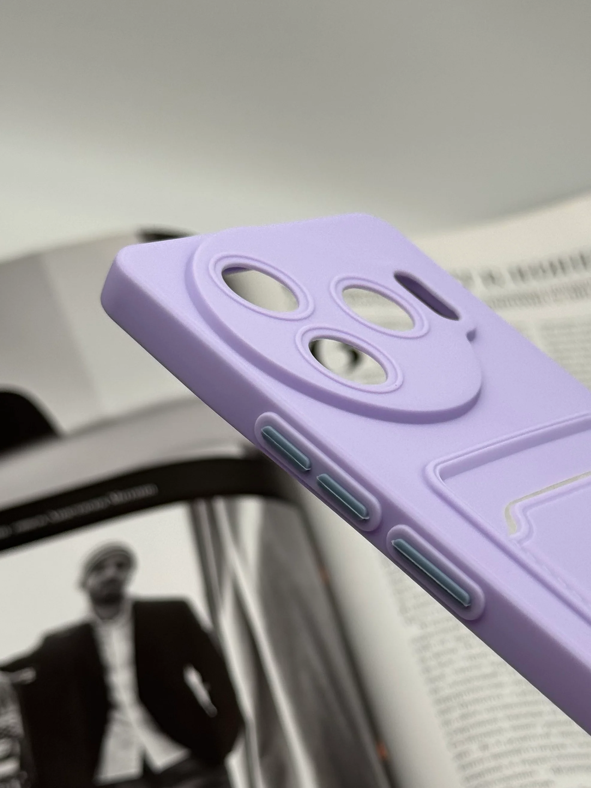 Сиреневый чехол для Tecno Camon 30 Pro 5G, с карманом для карты, цветная накладка