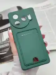 Тёмно-зелёный чехол для Tecno Camon 30 Pro 5G, с карманом для карты, цветная накладка