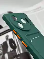 Тёмно-зелёный чехол для Tecno Camon 30 Pro 5G, с карманом для карты, цветная накладка