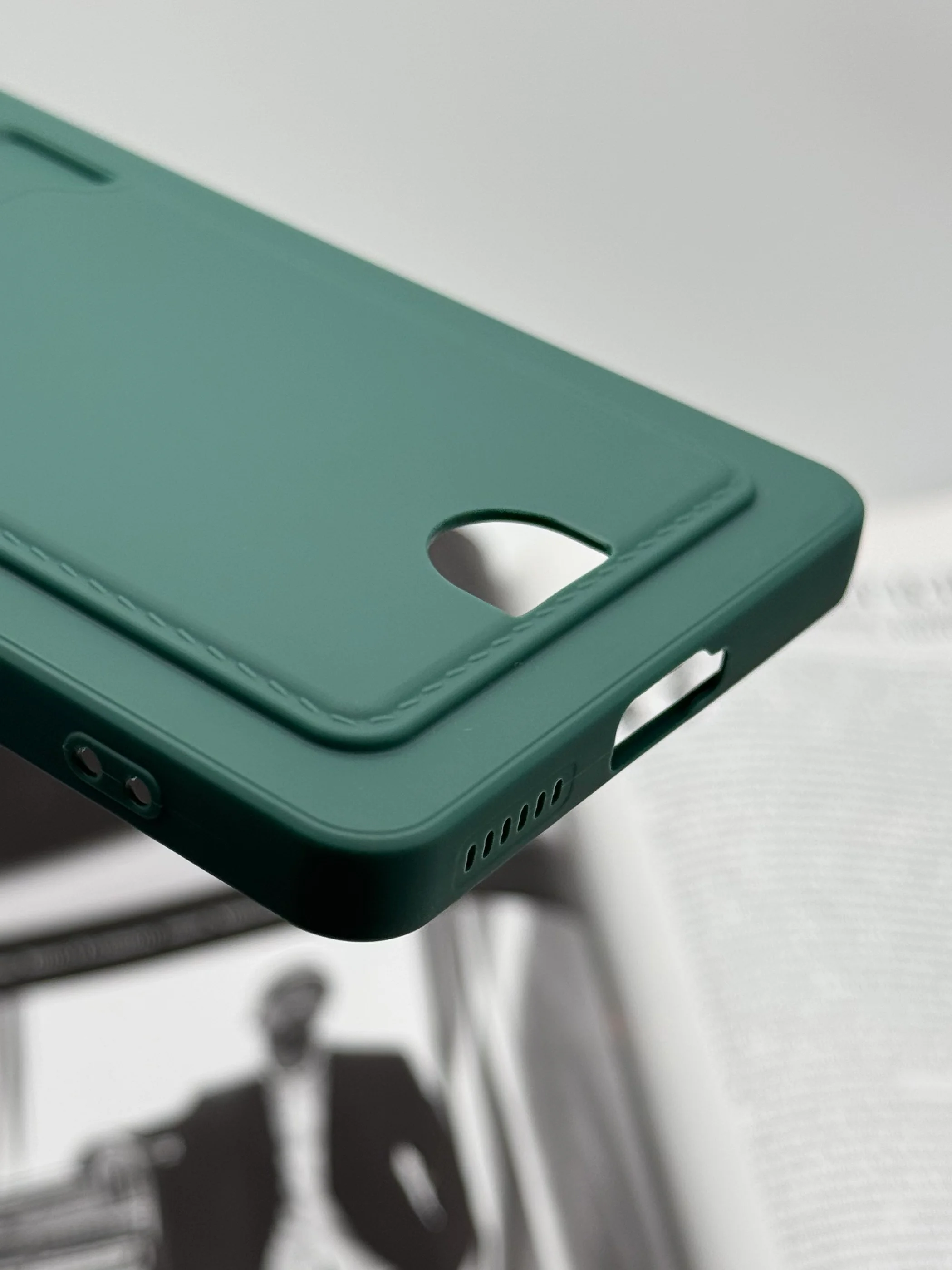 Тёмно-зелёный чехол для Tecno Camon 30 Pro 5G, с карманом для карты, цветная накладка