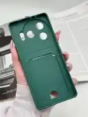 Тёмно-зелёный чехол для Tecno Camon 30 Pro 5G, с карманом для карты, цветная накладка