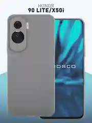 Угольный чехол для Honor 90 Lite, Honor X50i матовый / прозрачный ROSCO силиконовый с защитой камер