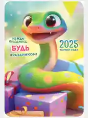 Золотистый хаки карманный календарь 2025 год. 25 видов