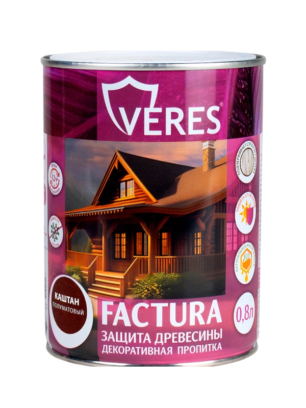 Декоративная пропитка для дерева Veres Gold Lazura №19, глянцевая, 2,7 л, дуб