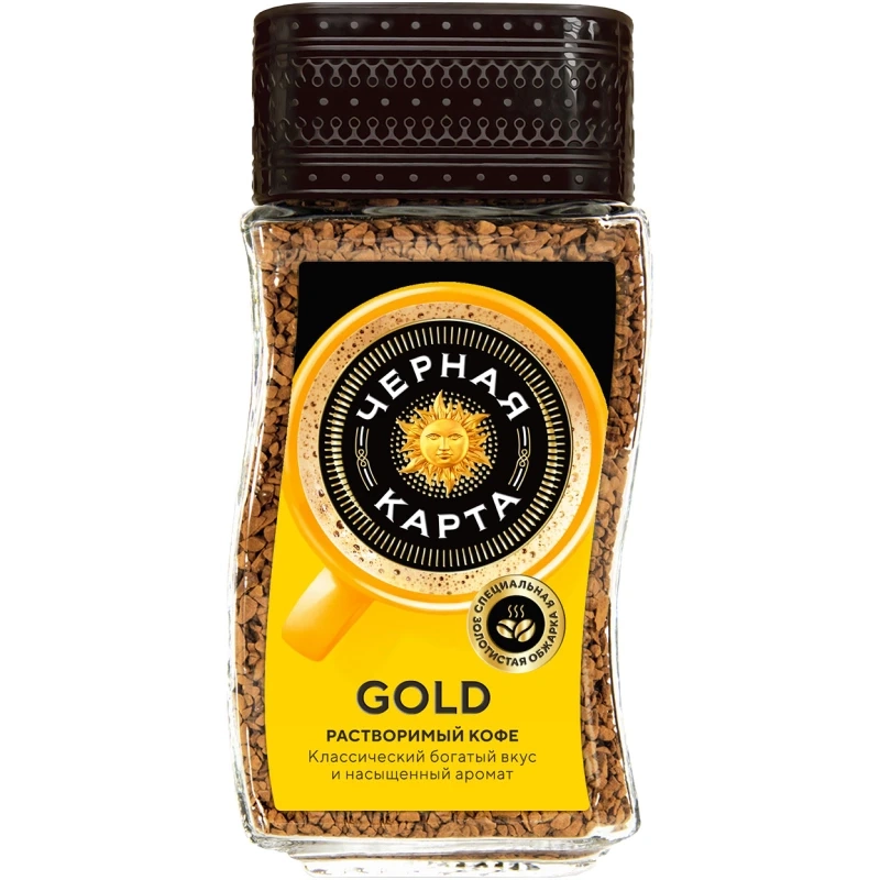 Kофе растворимый Черная Карта Gold, 95 г