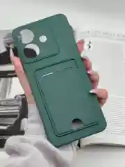 Тёмно-зелёный чехол для Realme Note 60, с карманом для карты, реалми нот 60