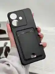 Черный чехол для Realme Note 60, с карманом для карты, реалми нот 60