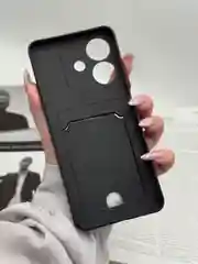 Черный чехол для Realme Note 60, с карманом для карты, реалми нот 60