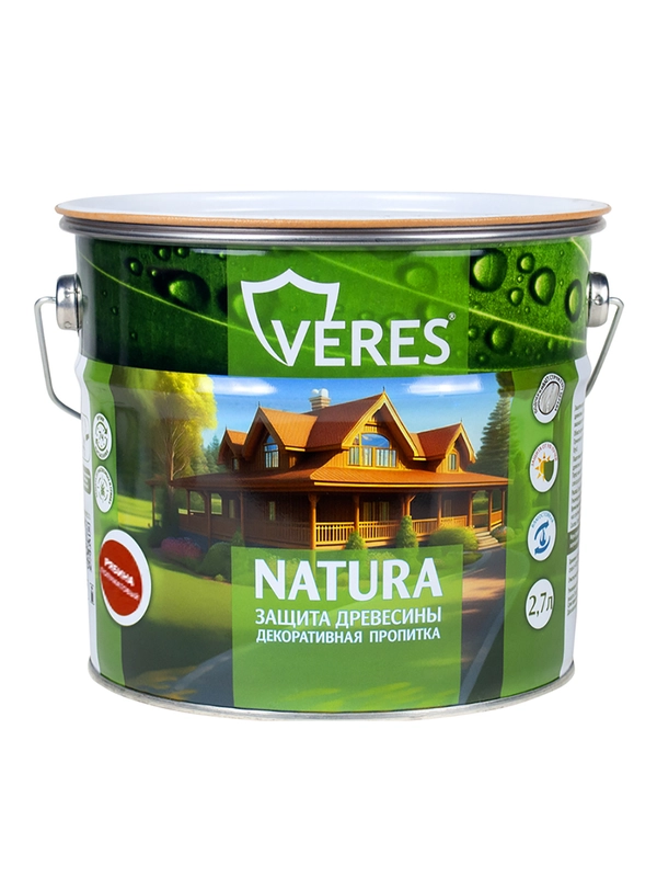 Декоративная пропитка для дерева Veres Factura, полуматовая, 3 л, белая