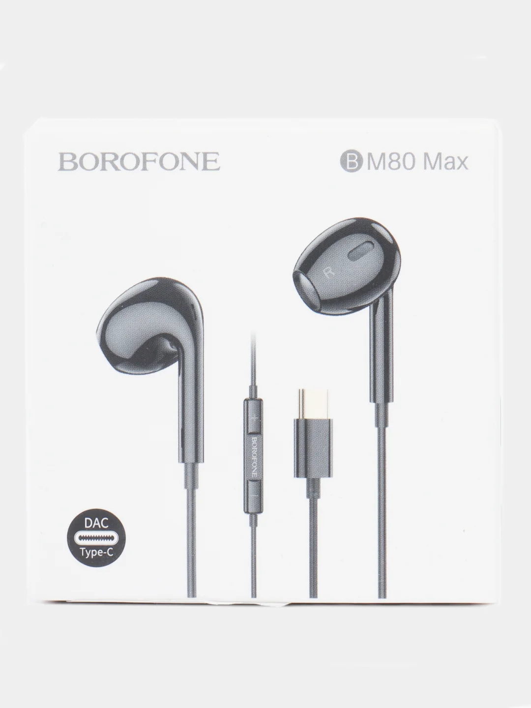 Черный наушники с микрофоном Borofone BM80 Max, с разъёмом Type-C