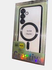 Чехол magsafe магнитный прозрачный на Samsung S23 Ultra, S24, S24 FE, S24 Plus, S24 Ultra