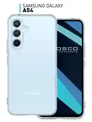 Прозрачный чехол для Samsung Galaxy A54 силиконовый ROSCO прозрачный тонкий с бортиком защитой камер