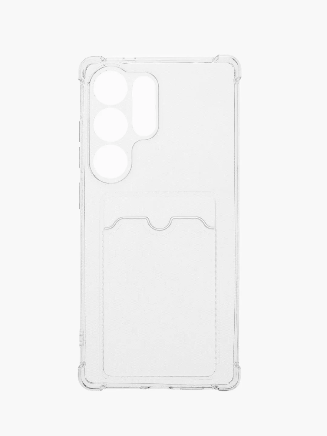 Прозрачный чехол для Samsung Galaxy S25 Ultra ( Галакси С25 Ультра), с карманом для карт, прозрачный