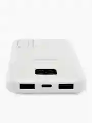 Белый power Bank  10000 мАч, Внешний аккумулятор с показателем заряда, 2 USB разъема для зарядки