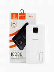 Белый power Bank  10000 мАч, Внешний аккумулятор с показателем заряда, 2 USB разъема для зарядки