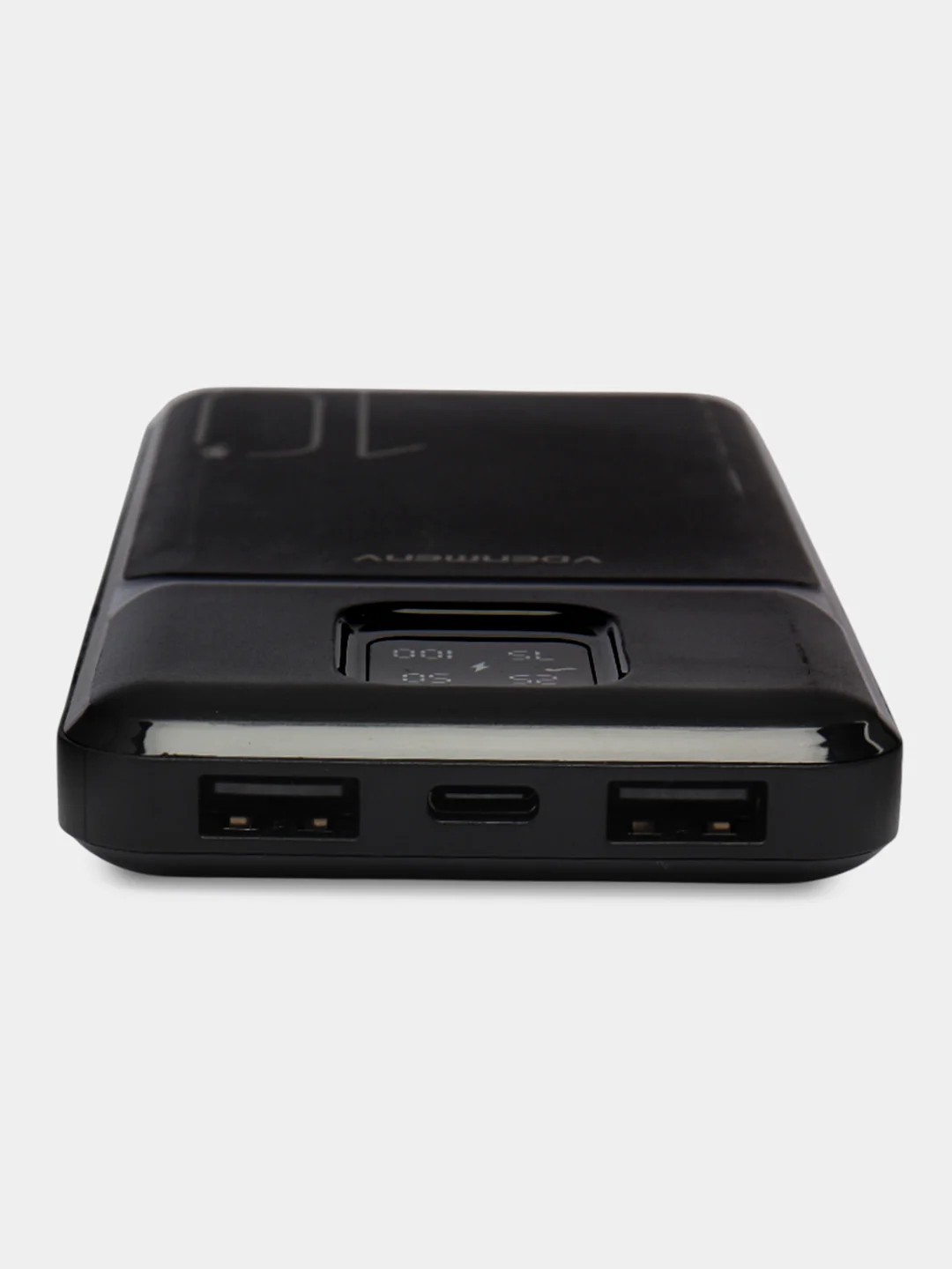 Черный power Bank  10000 мАч, Внешний аккумулятор с показателем заряда, 2 USB разъема для зарядки