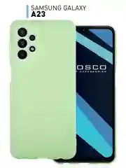 Зеленый чехол для Samsung Galaxy A23 силиконовый ROSCO матовый тонкий с бортиком- защитой камер