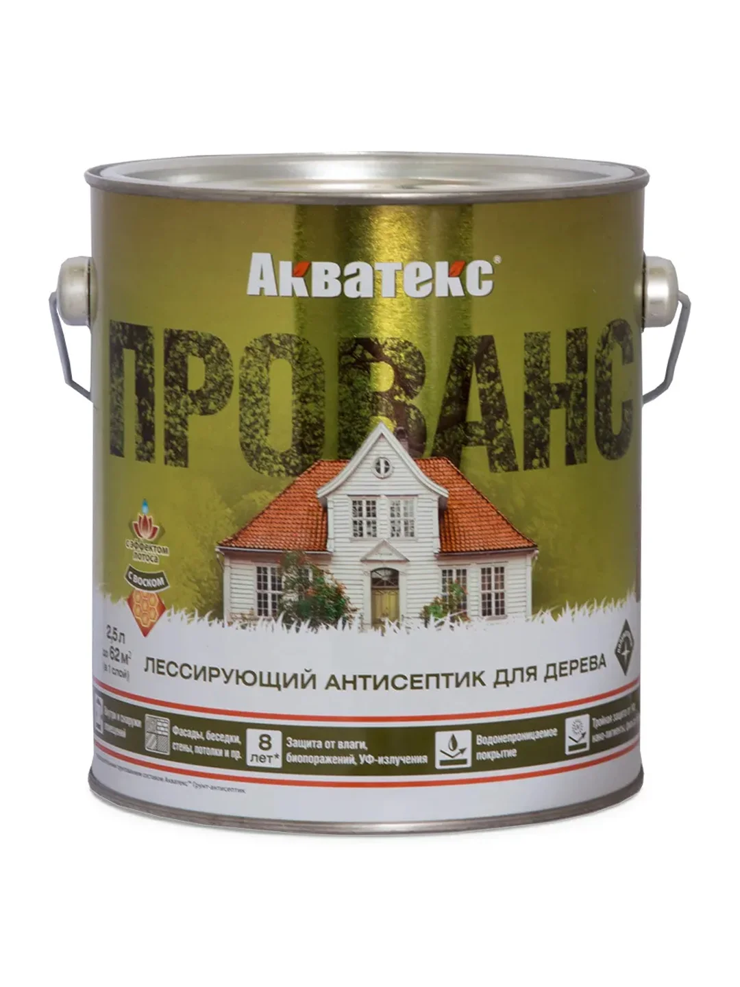 Антисептик для дерева Акватекс Викинг 65097, лессирующий, полуматовый, 9 л, тик