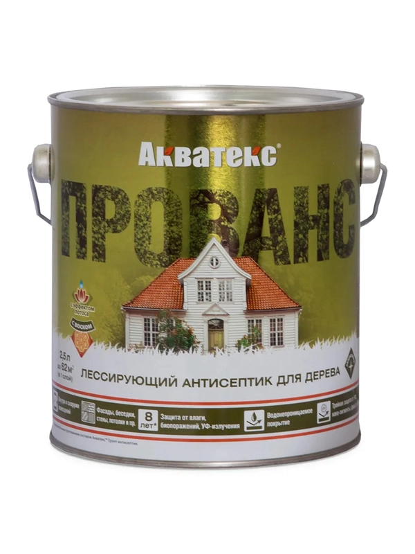 Антисептик для дерева Акватекс Викинг 65097, лессирующий, полуматовый, 9 л, тик