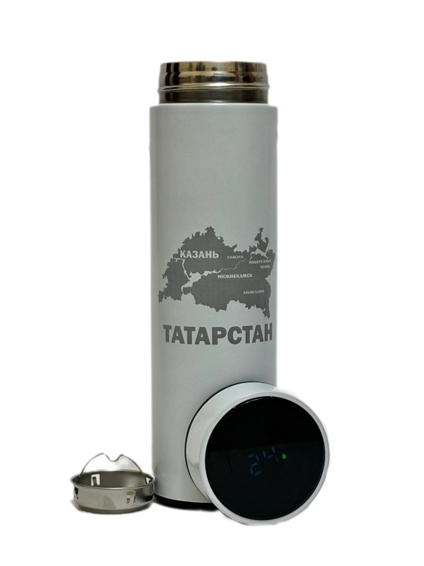 Термос с гравирокой карты Республики Татарстан