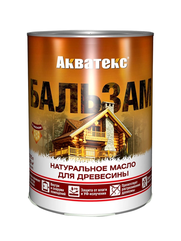 Защитно-декоративное покрытие для дерева Акватекс Экстра, полуглянцевое, 0,8 л, рябина