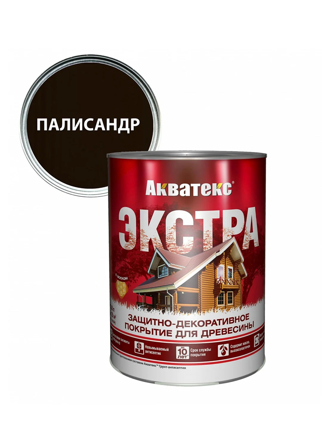 Защитно-декоративное покрытие для дерева Акватекс 2 в 1, полуматовое, 2,7 л, сосна