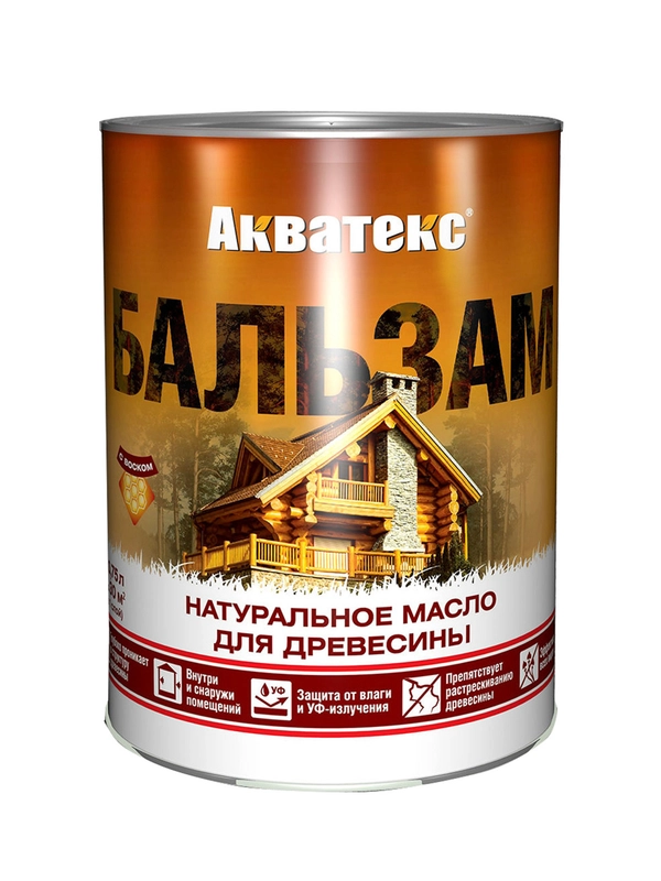Защитно-декоративное покрытие для дерева Акватекс Экстра, полуглянцевое, 0,8 л, сосна
