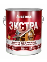Защитно-декоративное покрытие для дерева Акватекс 2 в 1, полуматовое, 9 л, белое