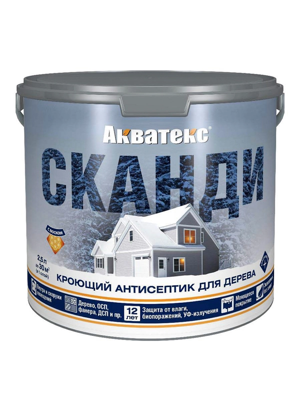 Антисептик для дерева Акватекс Прованс, лессирующий, полуматовый, 0,75 л, сосна