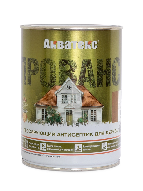 Антисептик для дерева Акватекс Викинг 65090, лессирующий, полуматовый, 9 л, белый