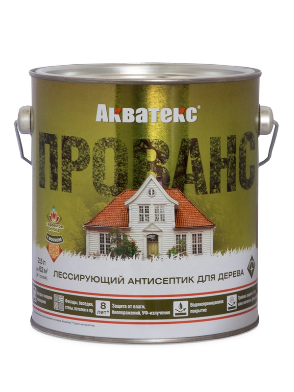 Антисептик для дерева Акватекс Викинг 65096, лессирующий, полуматовый, 9 л, сосна