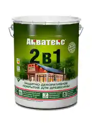 Защитно-декоративное покрытие для дерева Акватекс 2 в 1, полуматовое, 0,8 л, белое