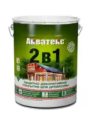 Защитно-декоративное покрытие для дерева Акватекс 2 в 1, полуматовое, 0,8 л, ваниль