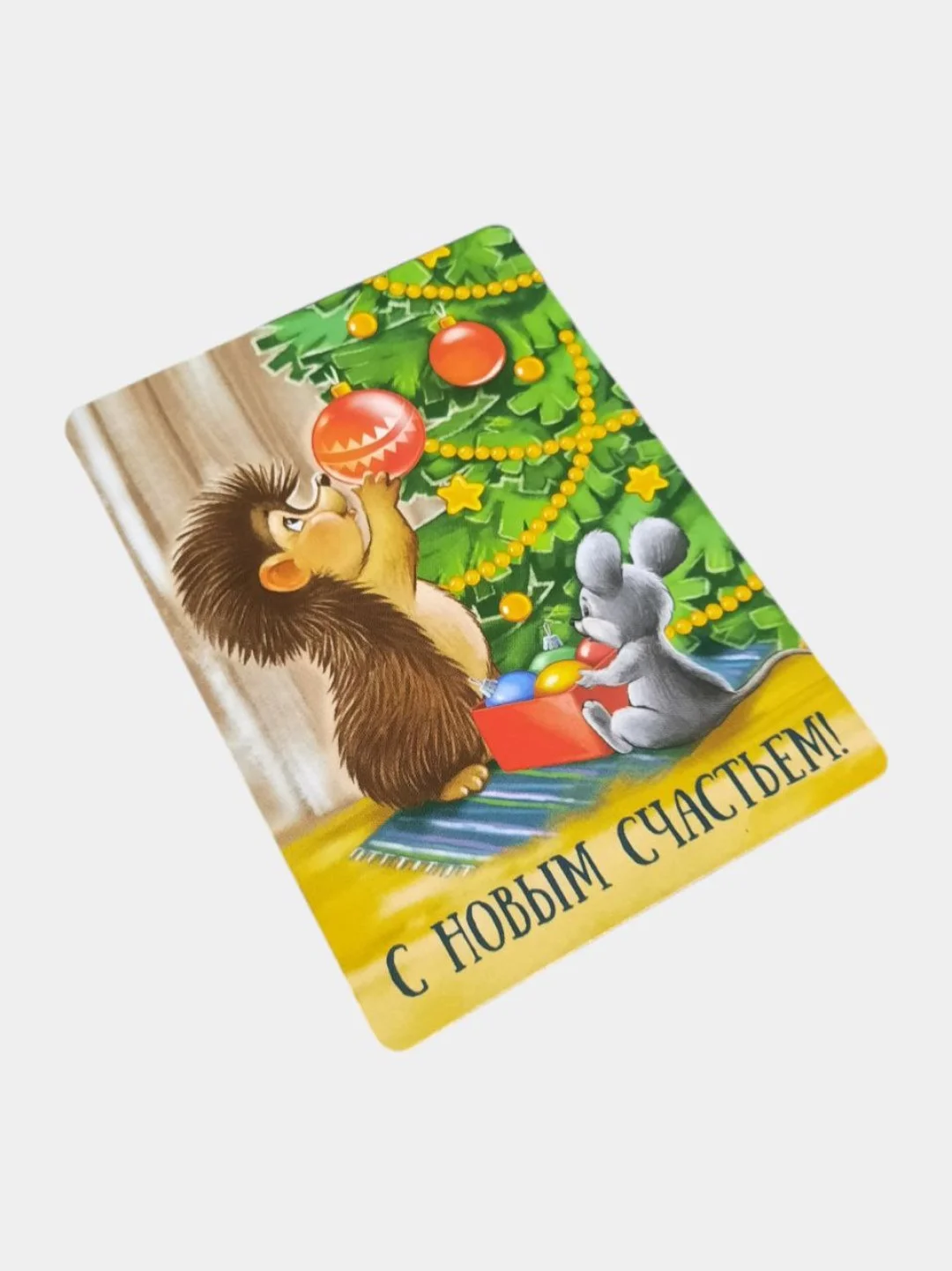 Голубой магнит новогодний сувенир снеговик