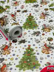 Новогодняя бумага, 70 - 100 см, подарочная, упаковочная, крафт упаковка для подарка, 40 видов