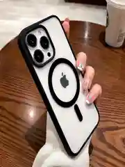 Черный чехол MagSafe для iPhone (Айфон) 11, 12, 13, 14, 15 Pro, Max, прозрачный, разноцветный
